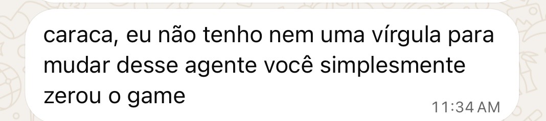 Print de depoimento no WhatsApp
